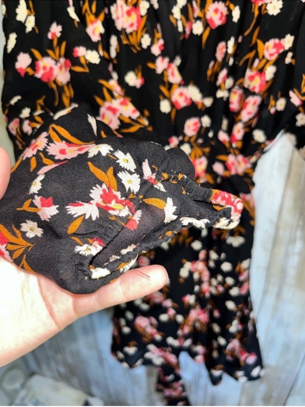 A.L.C Carlo Silk Wrap Dress Black Pink Floral Long Sleeve V-Neck Tie Waist Mini - Picture 5 of 8